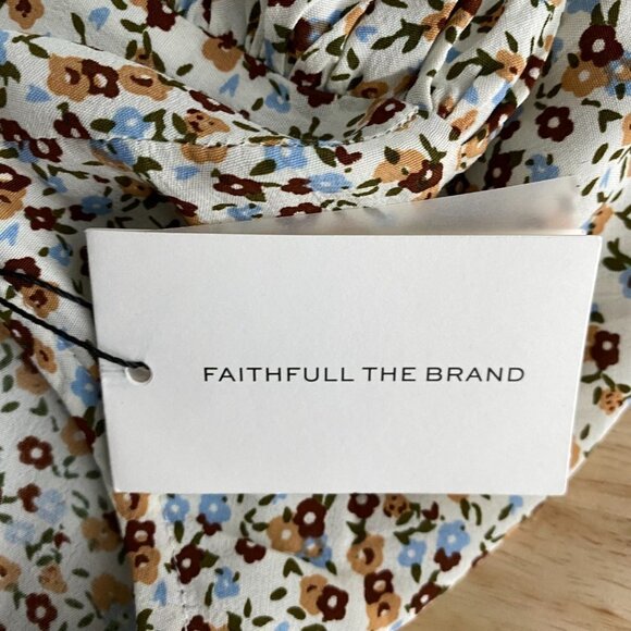 Faithfull the Brand Sidonie Mini Dress Size 4 Aurelia Off White Chestnut NWT - Picture 8 of 13